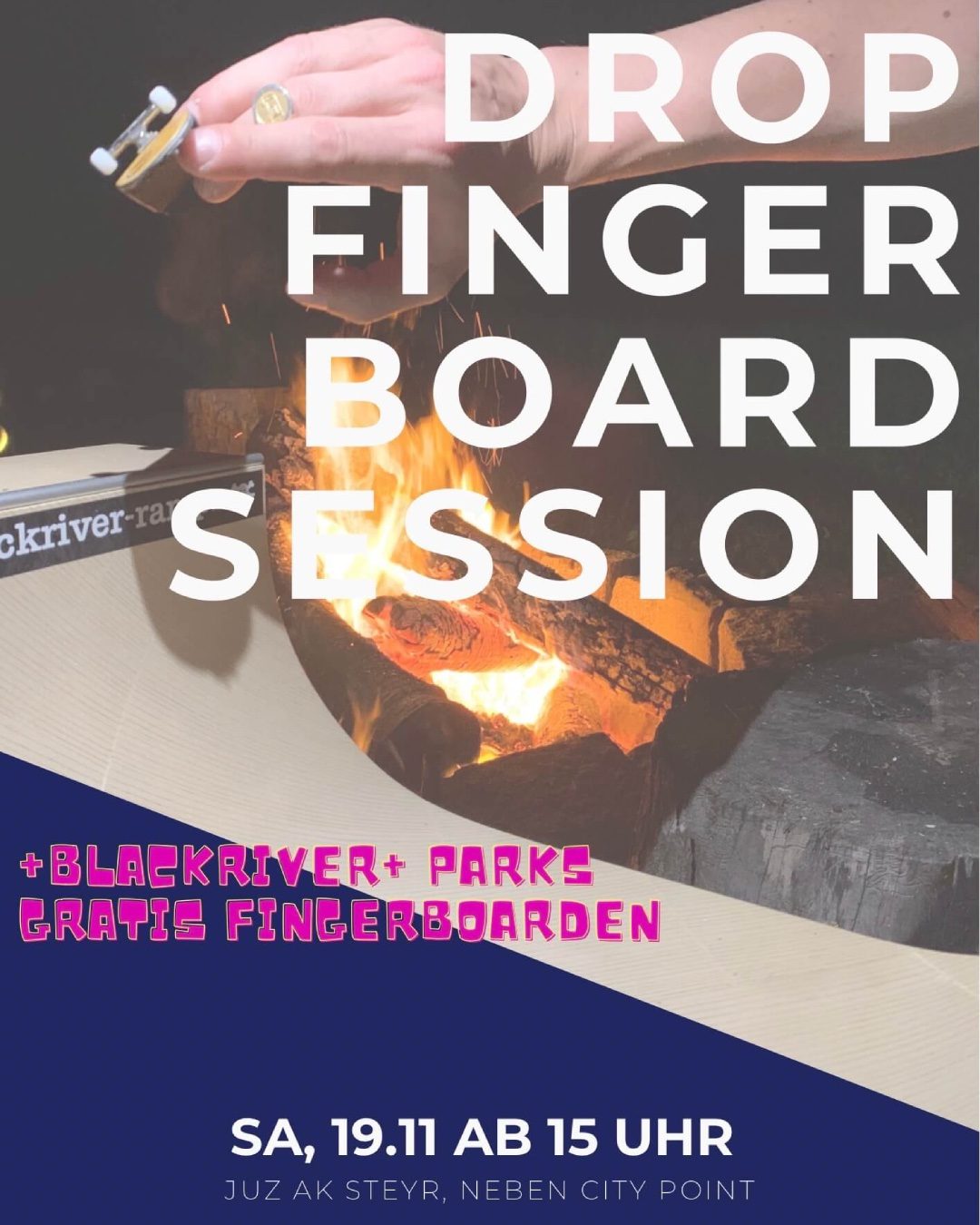 Flyer Fingerboard Event 2022, JUZ Steyr
